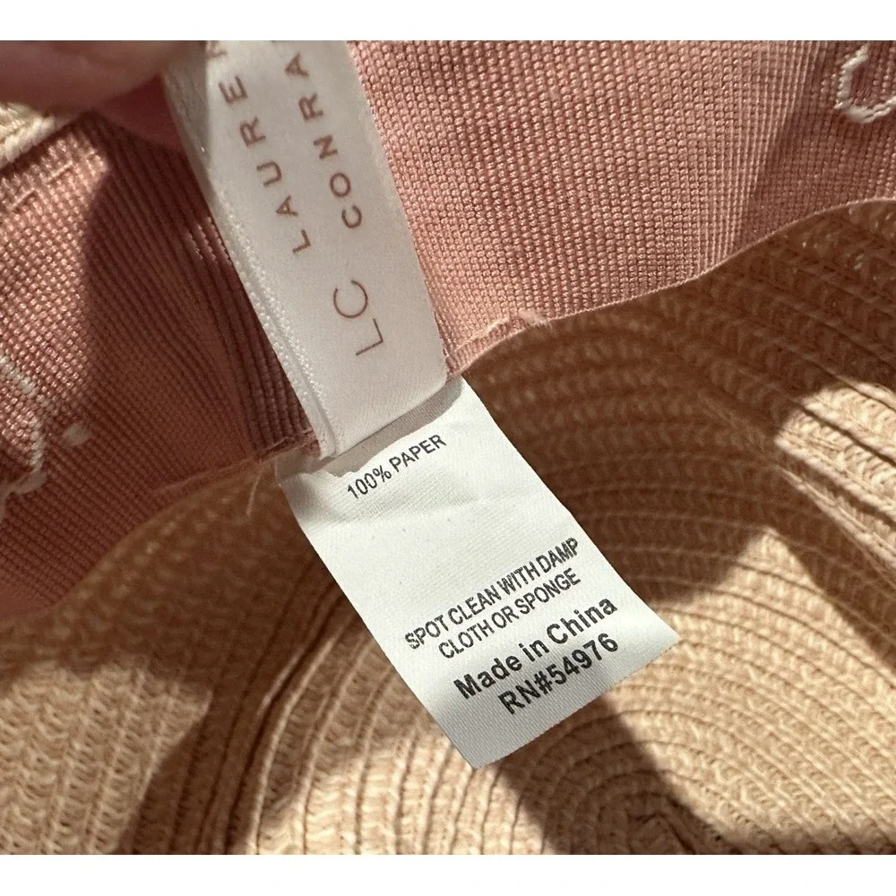 Lauren Conrad Straw Paper Packable BEACH SUN‎ HAT Bow GUC